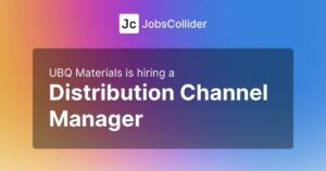 Distribution Channel Manager at UBQ Materials - Netherlands