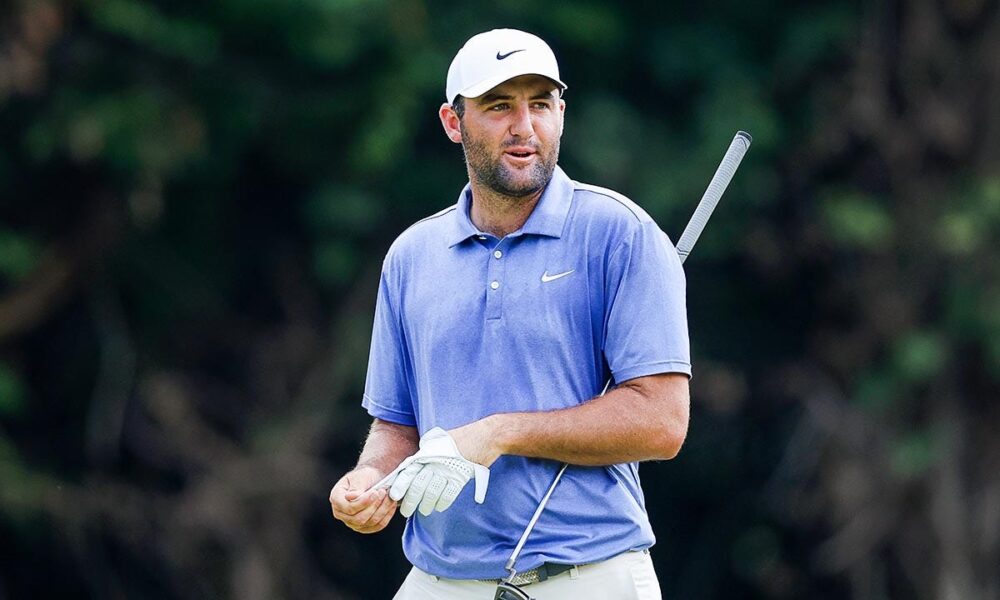 Scottie Scheffler holes miraculous chip shot from rough to seal BMW Championship victory at Caves Valley