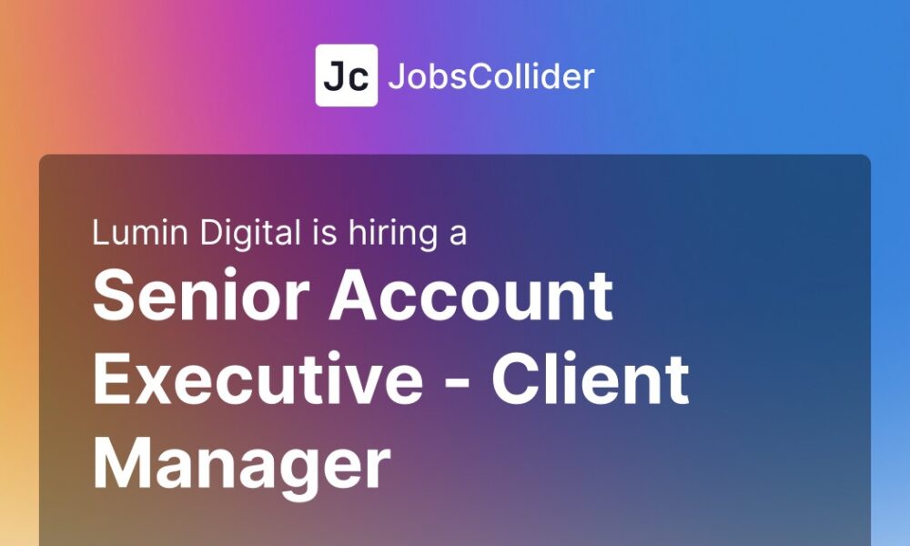 Senior Account Executive – Client Manager at Lumin Digital – United States