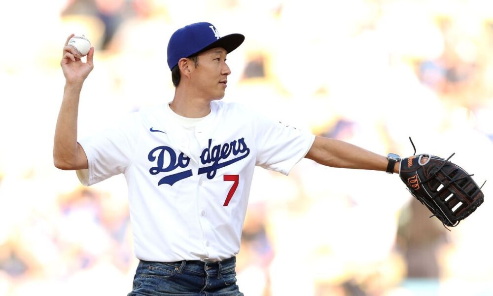 Son Heung-Min nails 1st pitch at Dodger Stadium