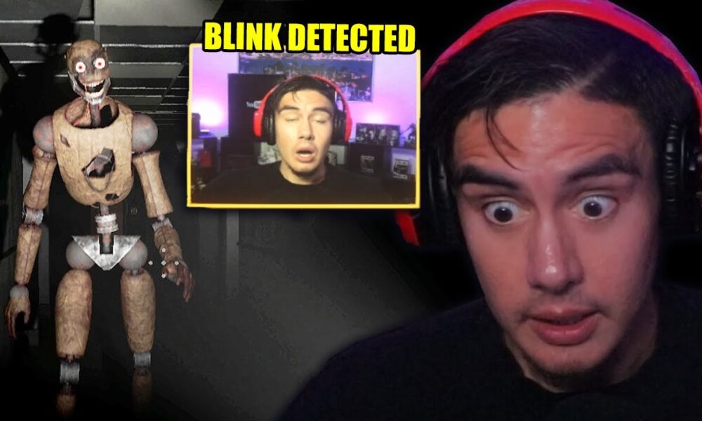 THIS HORROR GAME TURNED ON MY CAMERA TO MAKE SURE I DONT BLINK OR THE MONSTER WILL KILL ME