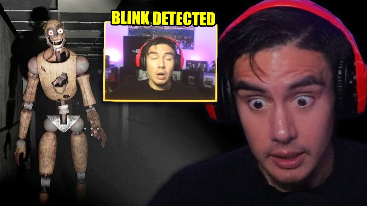 THIS HORROR GAME TURNED ON MY CAMERA TO MAKE SURE I DONT BLINK OR THE MONSTER WILL KILL ME THIS HORROR GAME TURNED ON MY CAMERA TO MAKE SURE I DONT BLINK OR THE MONSTER WILL KILL ME