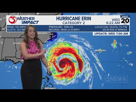 TROPICAL UPDATE: Outer bands of Hurricane Erin reach North Carolina, a few storms along the Texas Gu
