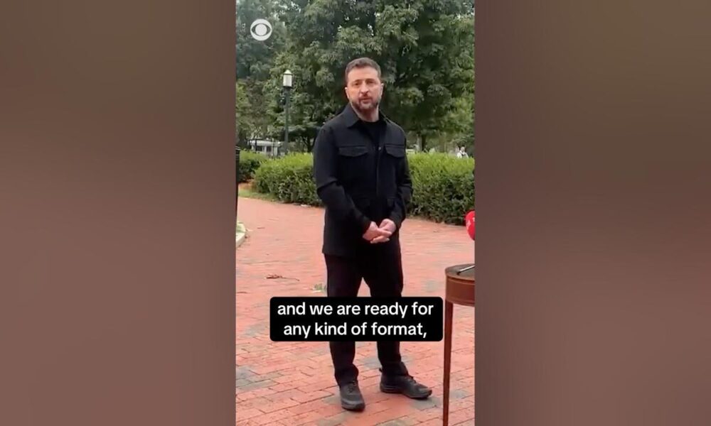 Ukrainian President Volodymyr Zelenskyy says “we’re ready” for meeting with Trump, Putin #shorts