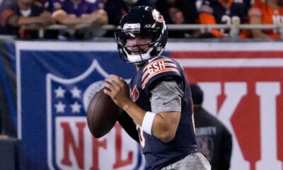 Bears’ Caleb Williams divides social media with gray undershirt underneath jersey