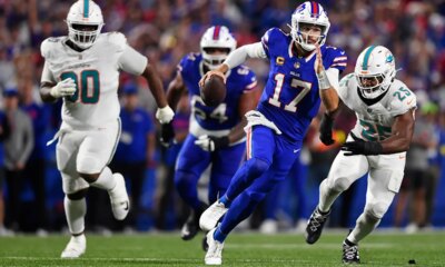 Bills’ Josh Allen surpasses Patrick Mahomes’ touchdown mark in win over Dolphins