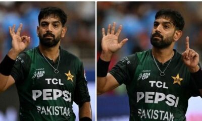 Haris Rauf taunts Indian trolls with ‘0-6’ gesture, evoking PAF’s historic six-jet feat