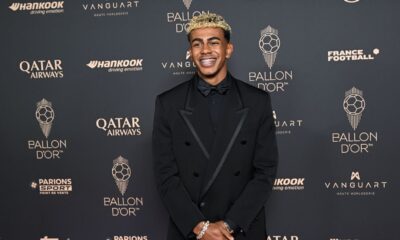 Lamine Yamal’s all-black suit tops looks from 2025 Ballon d’Or