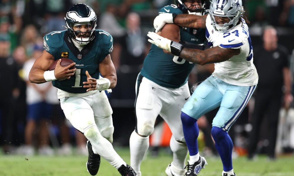 NFL season opens with defending champ Eagles edging Cowboys in game with hour-long lightning-related delay