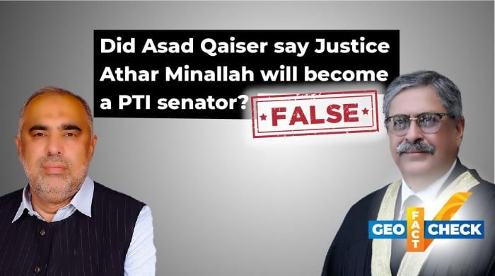 No, Asad Qaiser did not say Justice Athar Minallah will join PTI or become a Senator No, Asad Qaiser did not say Justice Athar Minallah will join PTI or become a Senator