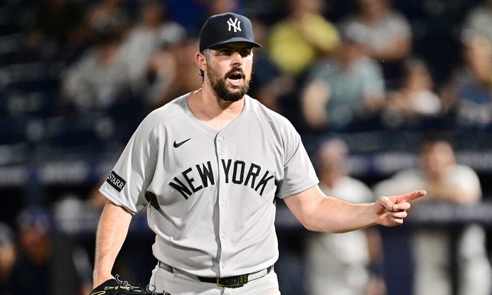 Yankees pitcher Carlos Rodón’s wife, Ashley, questions umpires after New York’s tense series win over Astros