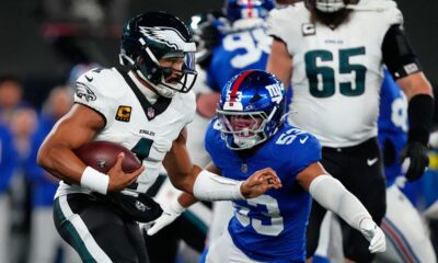 Eagles get blown out by Giants after running tush push play 4 straight times, inciting backlash