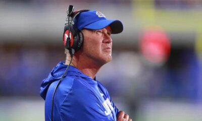 Kansas fined ,000 for coach’s ‘inaccurate statement’ about pocket knife hitting staffer in Texas Tech game
