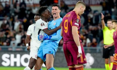 Lille GK saves 3 Roma penalties in wild sequence