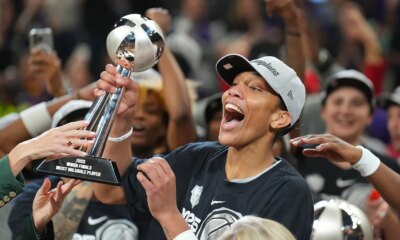 WNBA’s A’ja Wilson shares heartfelt message for NBA star Bam Adebayo at Aces title celebration