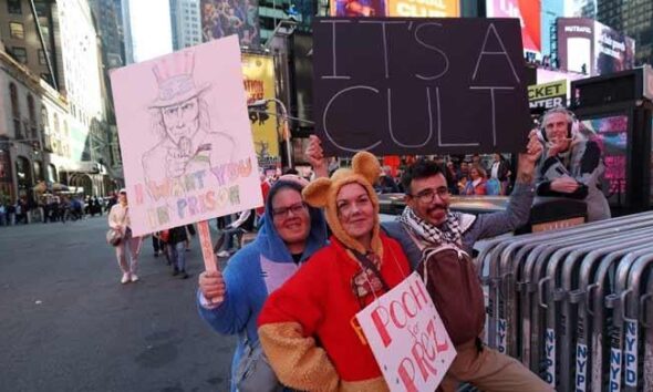 Protesters out in force for anti-Trump ‘No Kings’ rallies across US