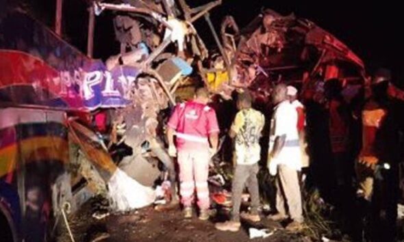 Uganda bus crash leaves at least 63 dead