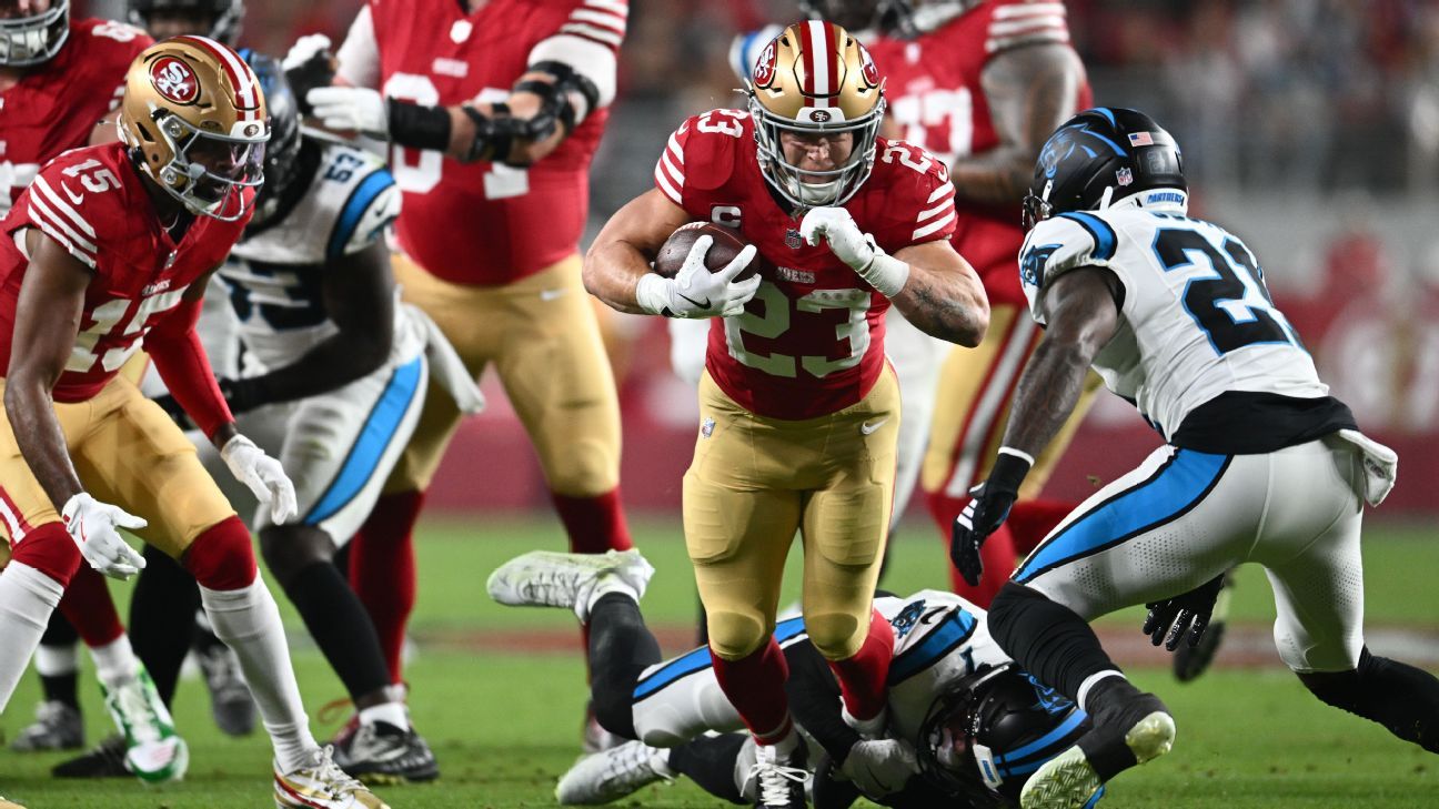 49ers top Panthers, as Christian McCaffrey beats former team