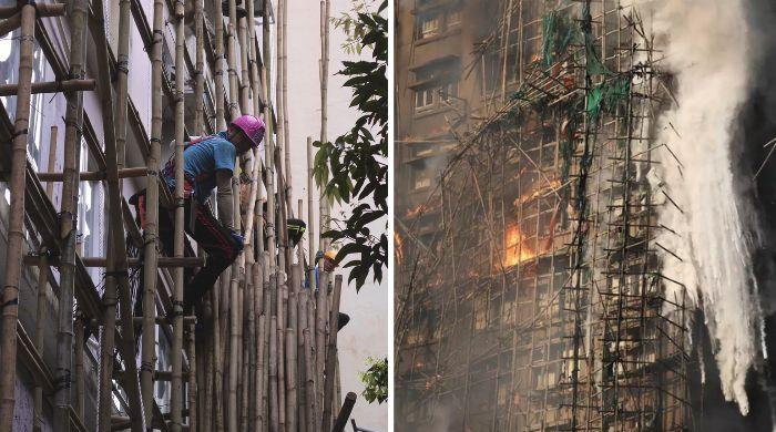 Bamboo scaffolding under scrutiny after Hong Kong’s deadliest fire in century kills 55