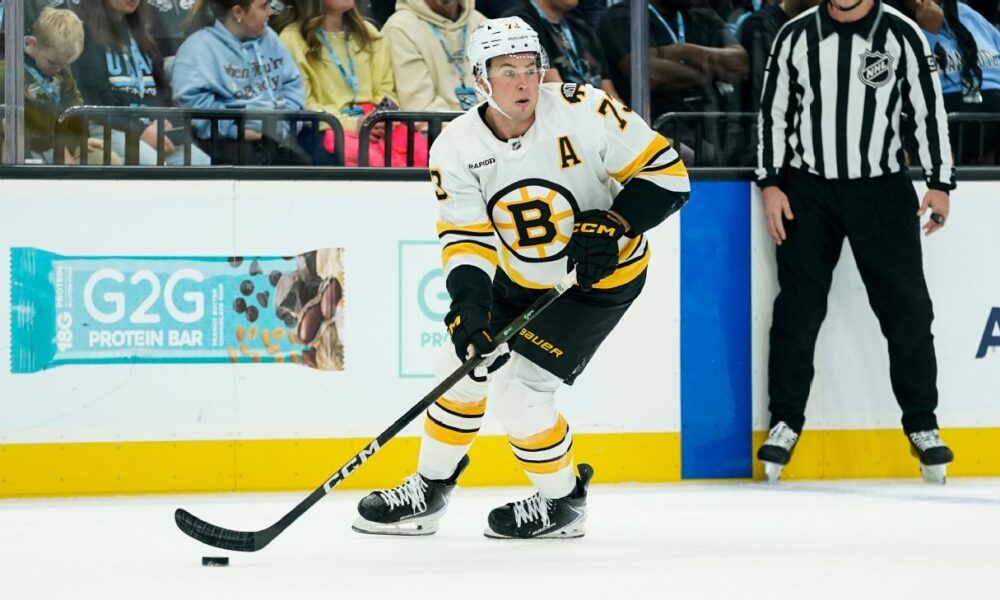 B’s McAvoy hit in mouth by puck vs. Canadiens