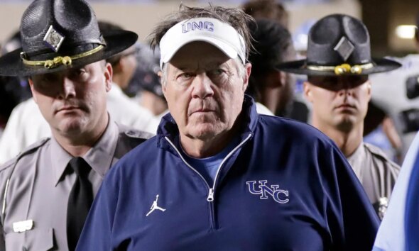 North Carolina’s Bill Belichick avoids question about latest Jordon Hudson drama