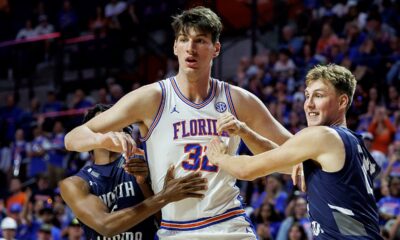 World’s tallest teenager Olivier Rioux makes collegiate basketball history for Florida Gators