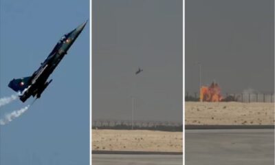 Indian Tejas fighter jet crashes during Dubai Airshow