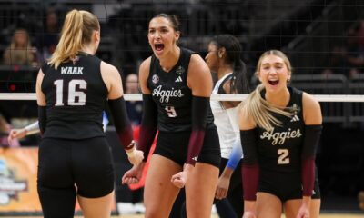 Aggies topple final 1-seed to clinch volleyball title
