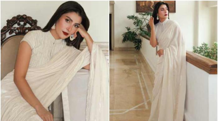 Ayeza Khan stuns fans with vibrant saree looks
