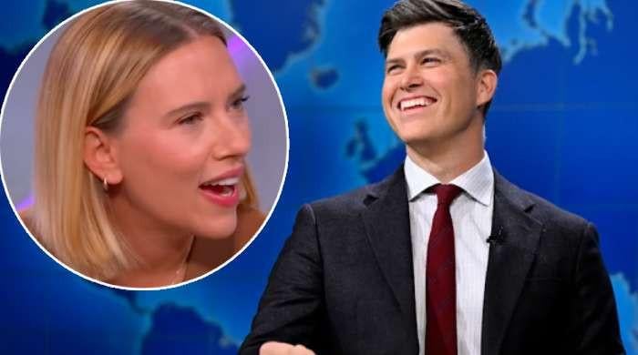 Colin Jost forced to make another joke about wife Scarlett Johansson on ‘SNL’