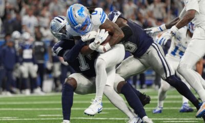 Jahmyr Gibbs’ three TD runs power Lions over Cowboys