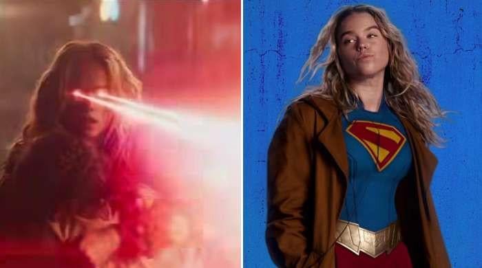 Milly Alcock as Kara Zor-El, Jason Momoa as Lobo