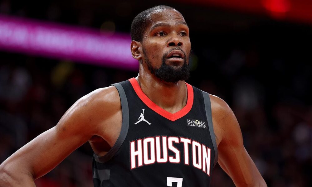 Rockets’ Kevin Durant unleashes expletive-filled tirade at heckling fan in hot-mic moment