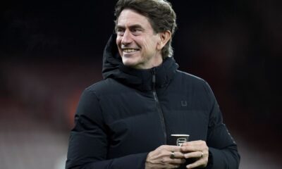 Spurs’ Thomas Frank: Didn’t notice I was drinking out of Arsenal cup