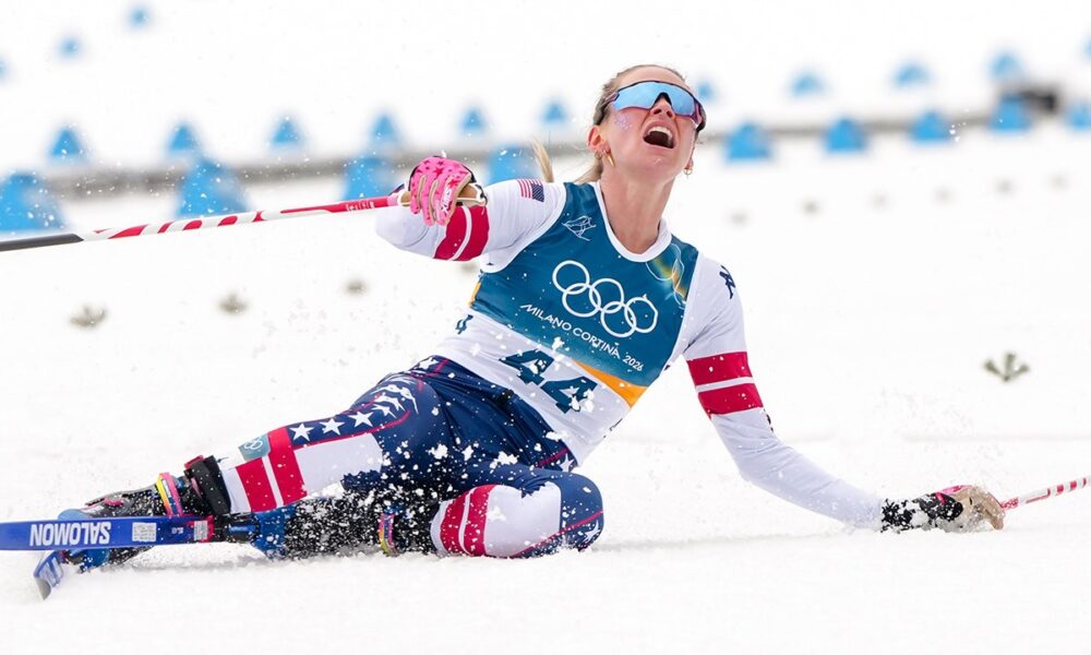 American Jessie Diggins pushes through extreme pain to win bronze at Winter Olympics