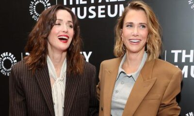Bridesmaids co-stars Rose Byrne And Kristen Wiig share rejoicing moment