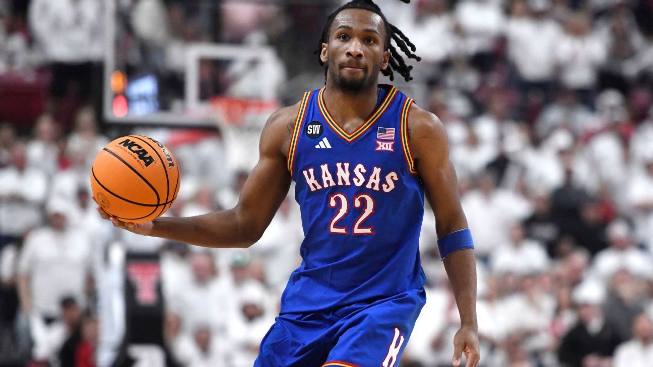 Kansas’ Darryn Peterson misses most of 2nd half with cramping