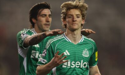 Newcastle’s Anthony Gordon makes UCL history with 4-goal 1st half