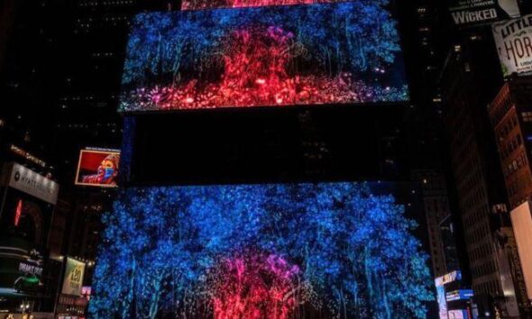 Pakistani artist’s hand-painted animation lights up Times Square