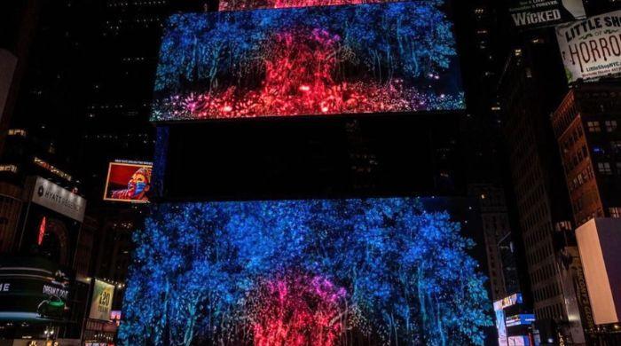 Pakistani artist’s hand-painted animation lights up Times Square