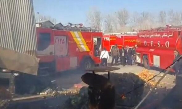 Iranian military helicopter crashes into fruit market, four dead