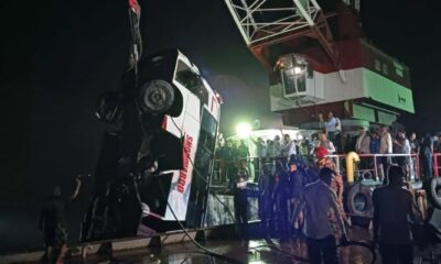Bus falls into river while boarding ferry in Bangladesh, leaving 24 dead