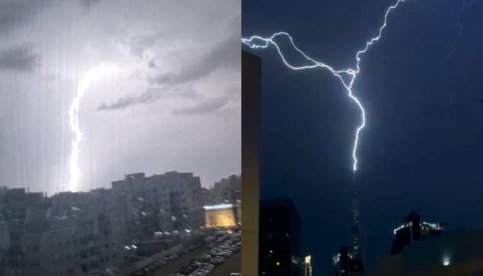 Intense thunderstorms light up UAE skies