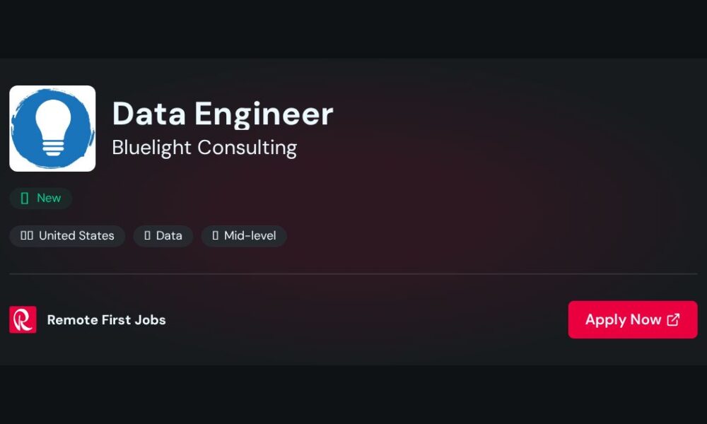 Data Engineer at Bluelight Consulting - El Paso, United States