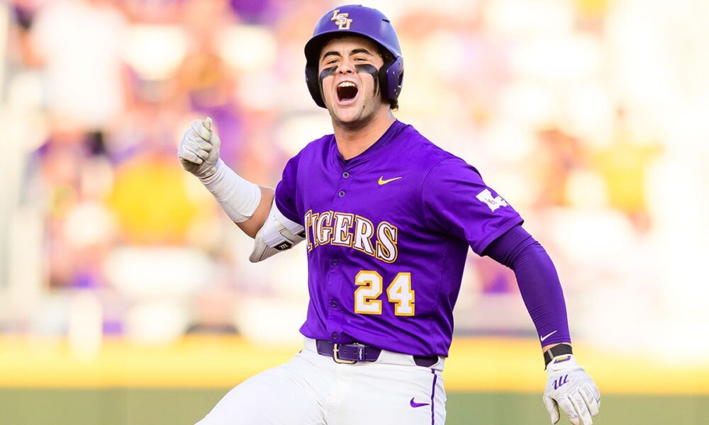 LSU infielder tosses bat sky-high after clutch home run in comeback win