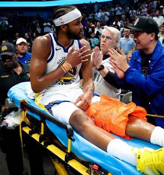 Warriors’ Moses Moody leaves game on stretcher after suffering gruesome injury on dunk attempt