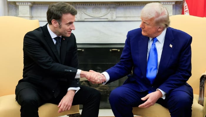 Trump takes a dig at Macron, saying wife treats him ‘badly’