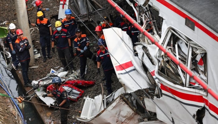 14 killed, 84 injured as two trains collided in Indonesia