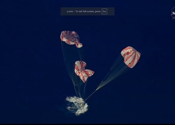 Artemis II capsule splashes down in Pacific, ending first crewed lunar flyby in 50 years