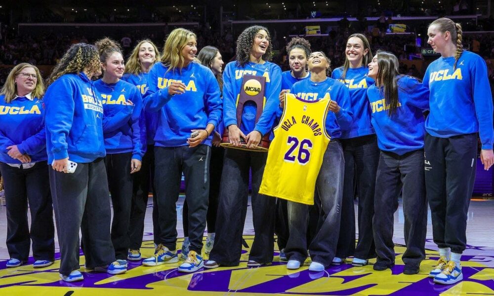 Jimmy Kimmel tells UCLA women’s basketball team to give Trump fake national championship trophy